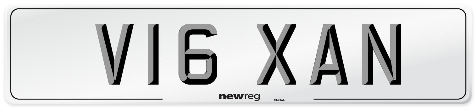 V16 XAN Number Plate from New Reg